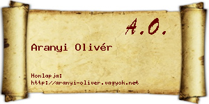 Aranyi Olivér névjegykártya