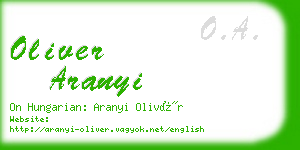 oliver aranyi business card